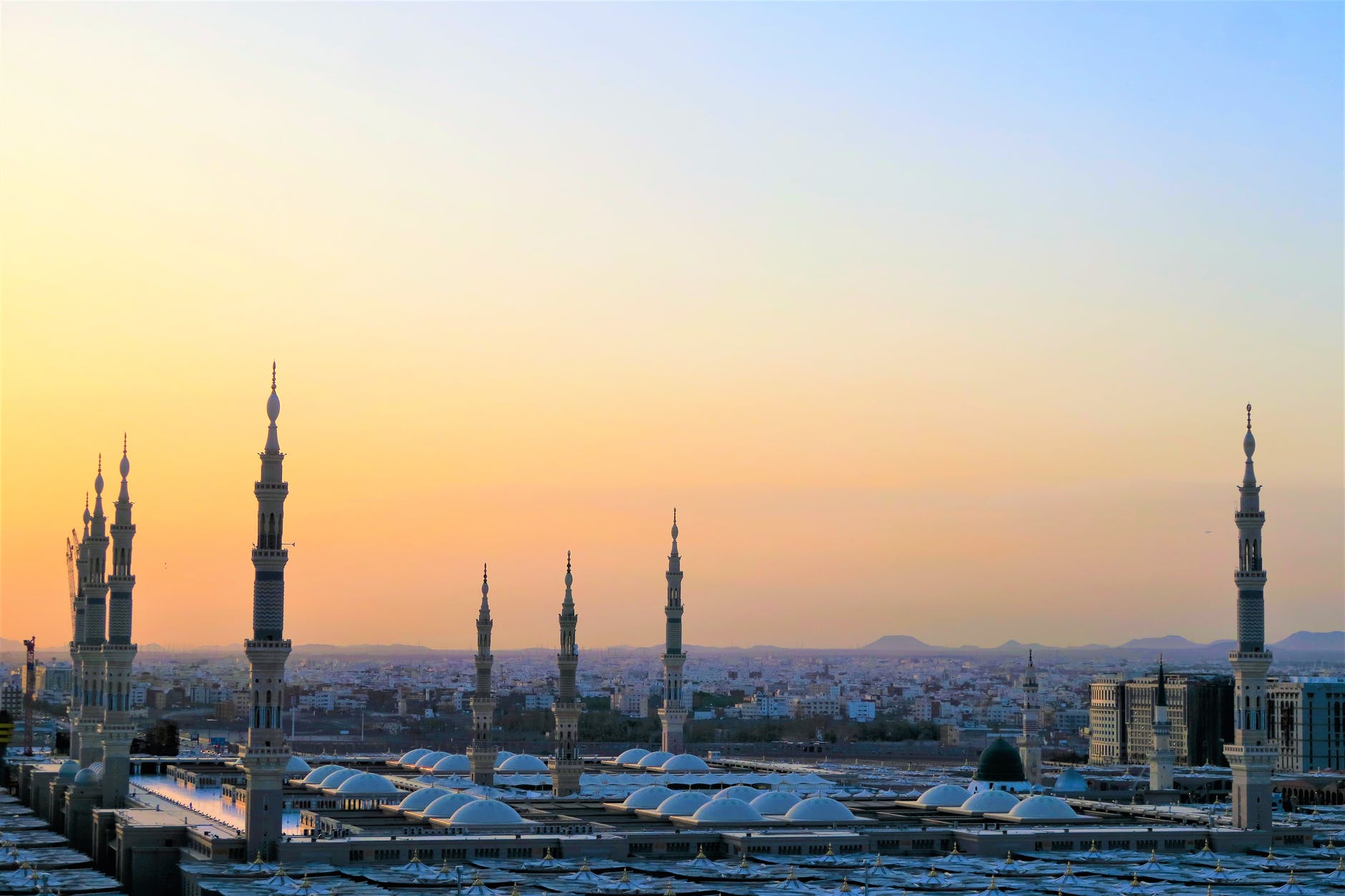 dome buildings during golden hour