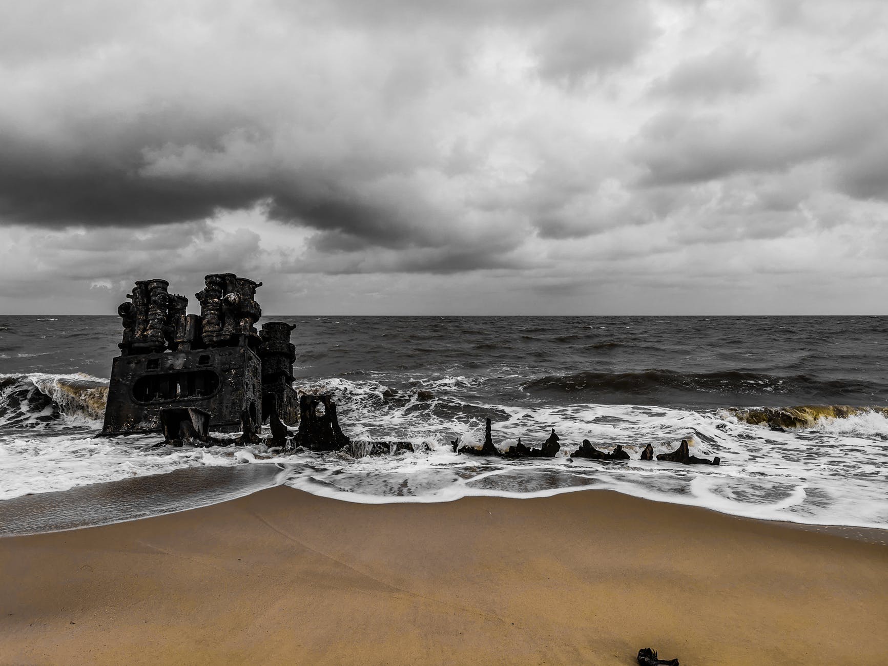 clouds over a shipwreck