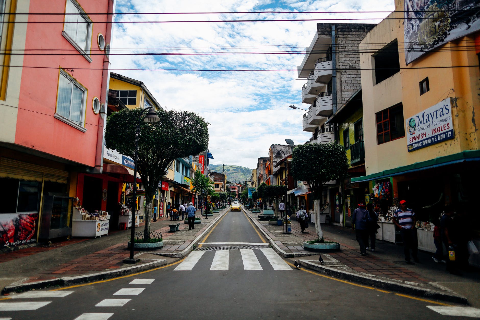 asphalt road between buildings